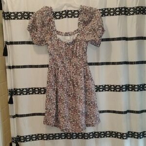 BP Multicolor Floral Puff Sleeve Dress